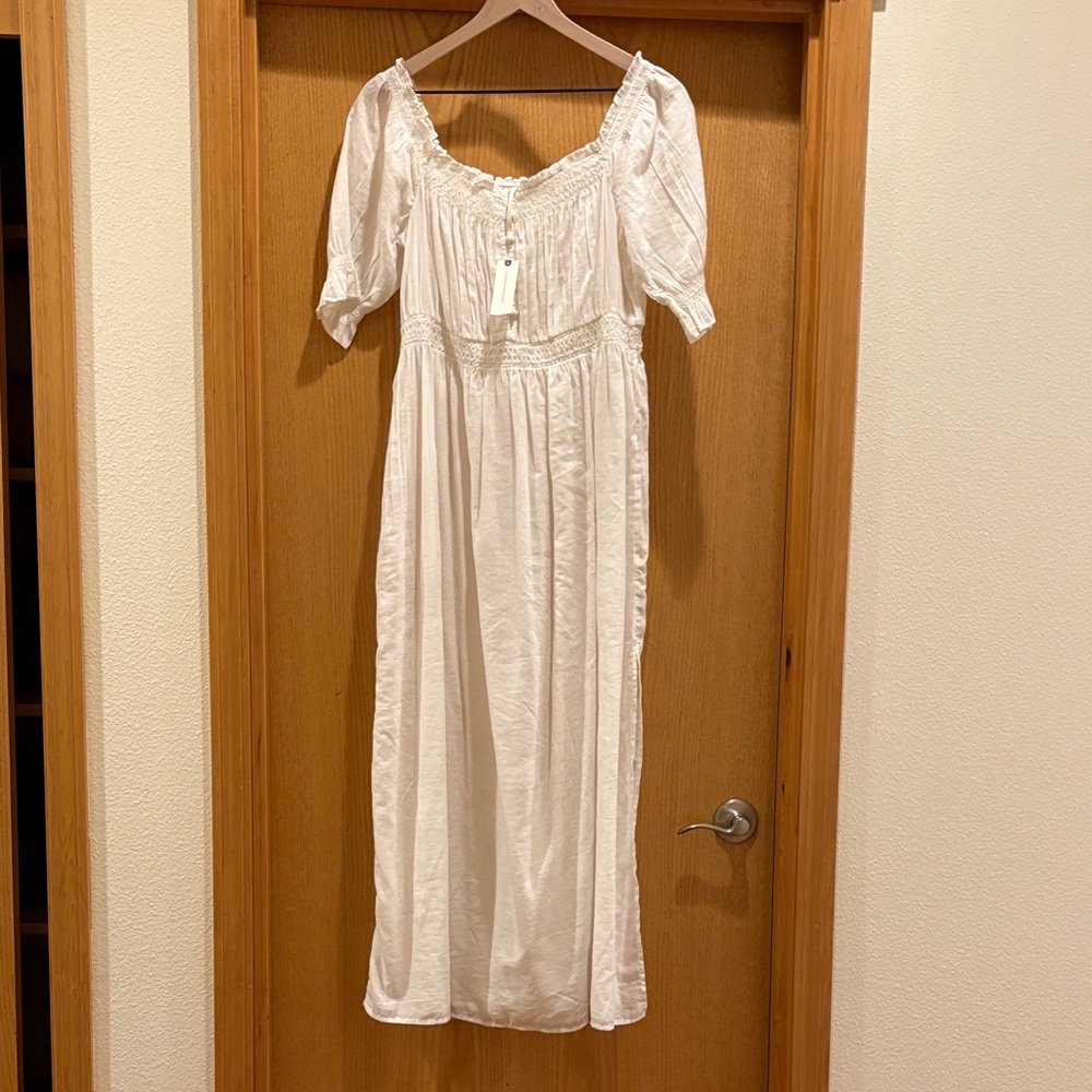 White Off-Shoulder Maxi Dress